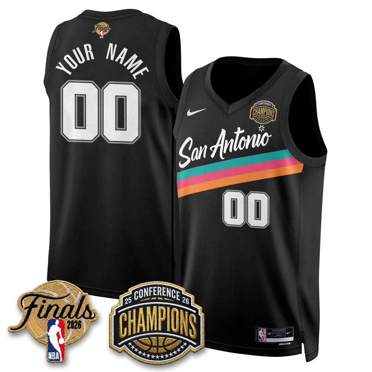 SAS 2026 NBA Western Conference Champions Vapor City Edition Custom Jersey - Stitched product image 1, provided for visual