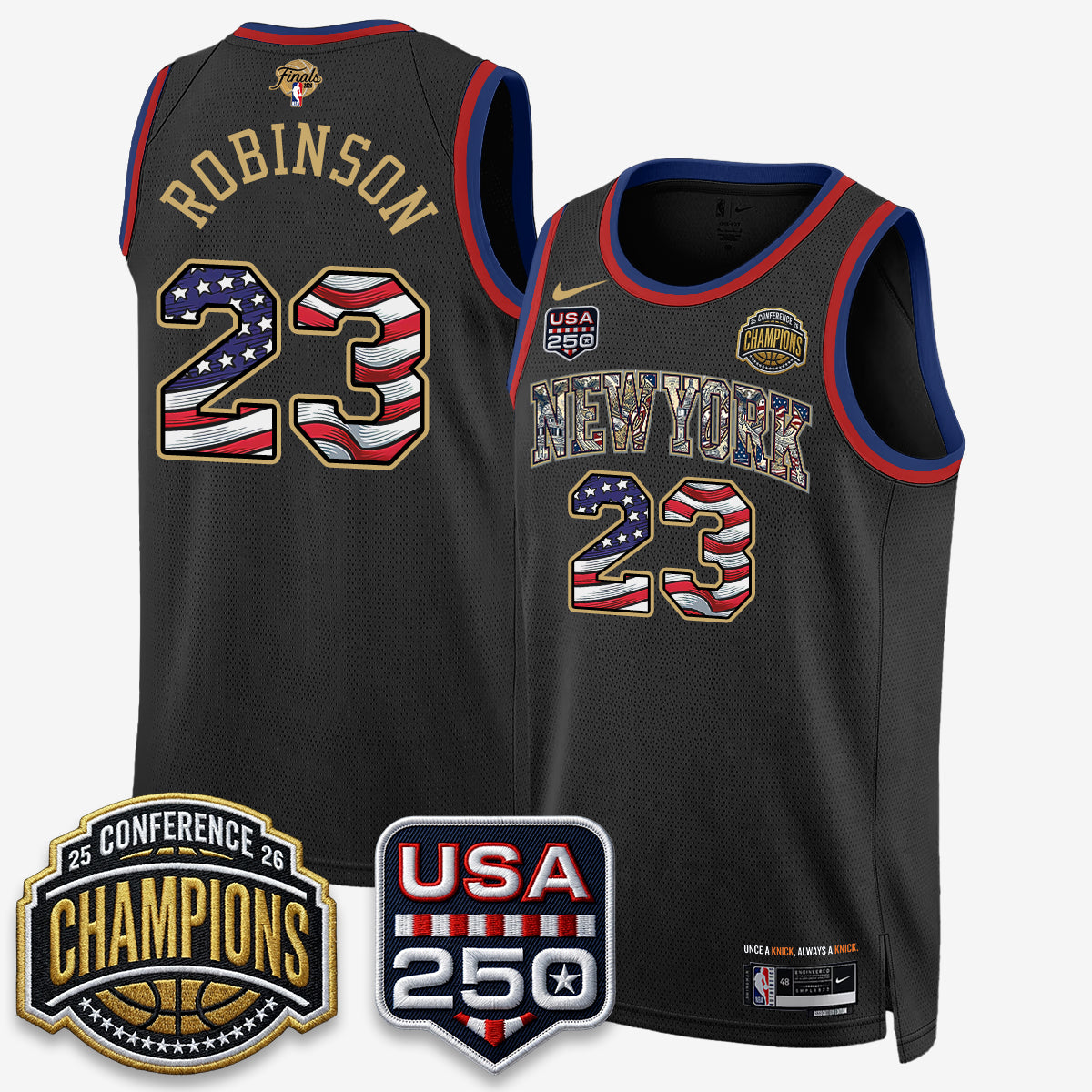 NYK 2026 NBA Eastern Conference Champions x Fourth of July Vapor Jersey - Stitched product image 16, provided for visual