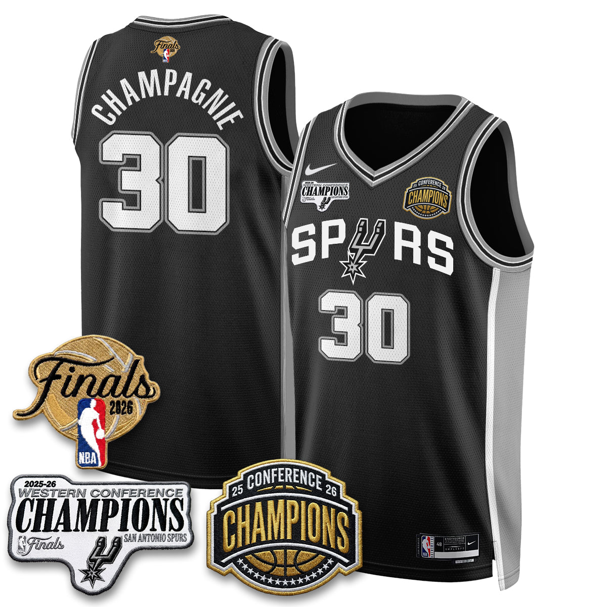 SAS 2026 NBA Western Conference Champions Vapor Jersey - Stitched product image 17, provided for visual reference and