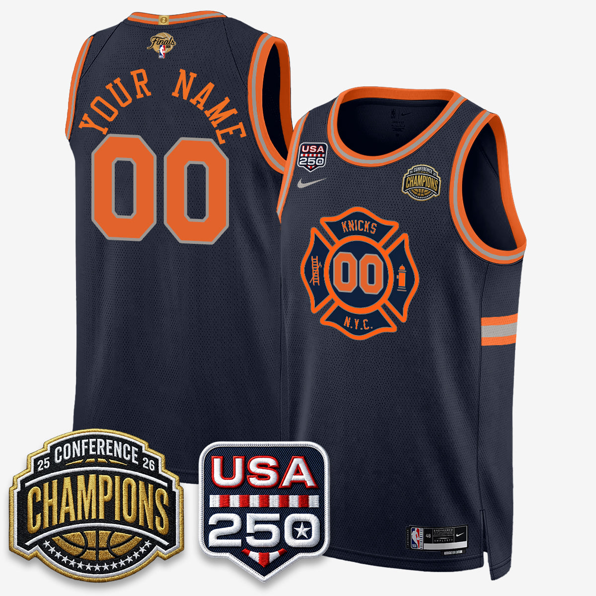 NYK 2026 NBA Eastern Conference Champions City Edition Custom Jersey V2- Stitched product image 3, provided for visual