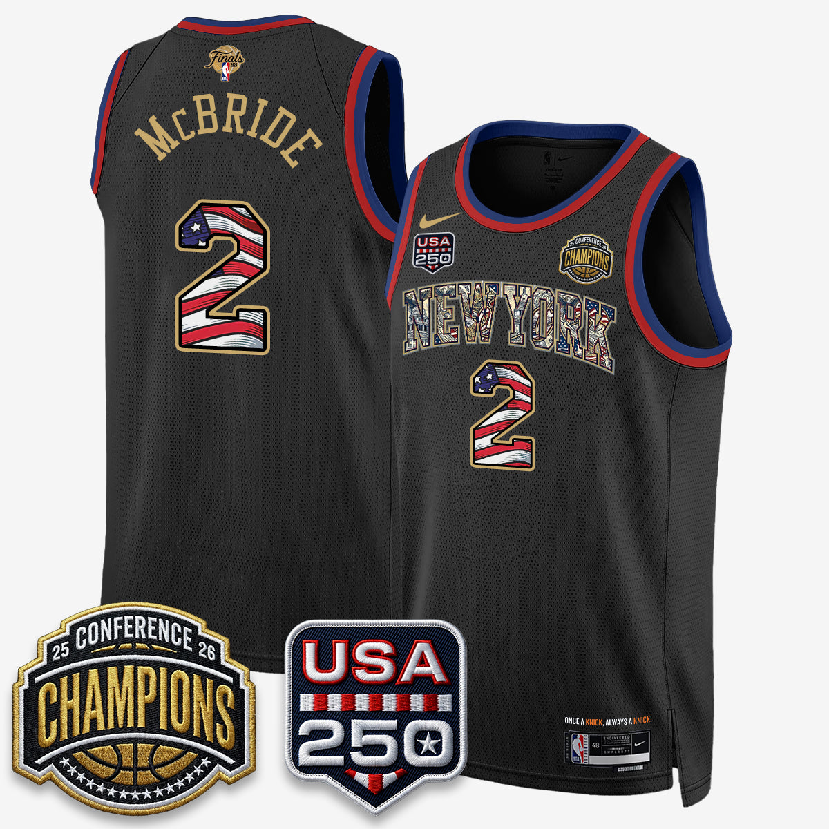 NYK 2026 NBA Eastern Conference Champions x Fourth of July Vapor Jersey - Stitched product image 17, provided for visual