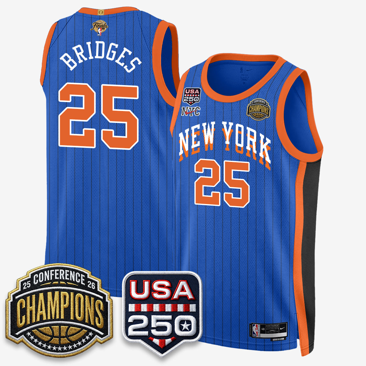 NYK 2026 NBA Eastern Conference Champions City Cream Edition Jersey V2- Stitched product image 25, provided for visual