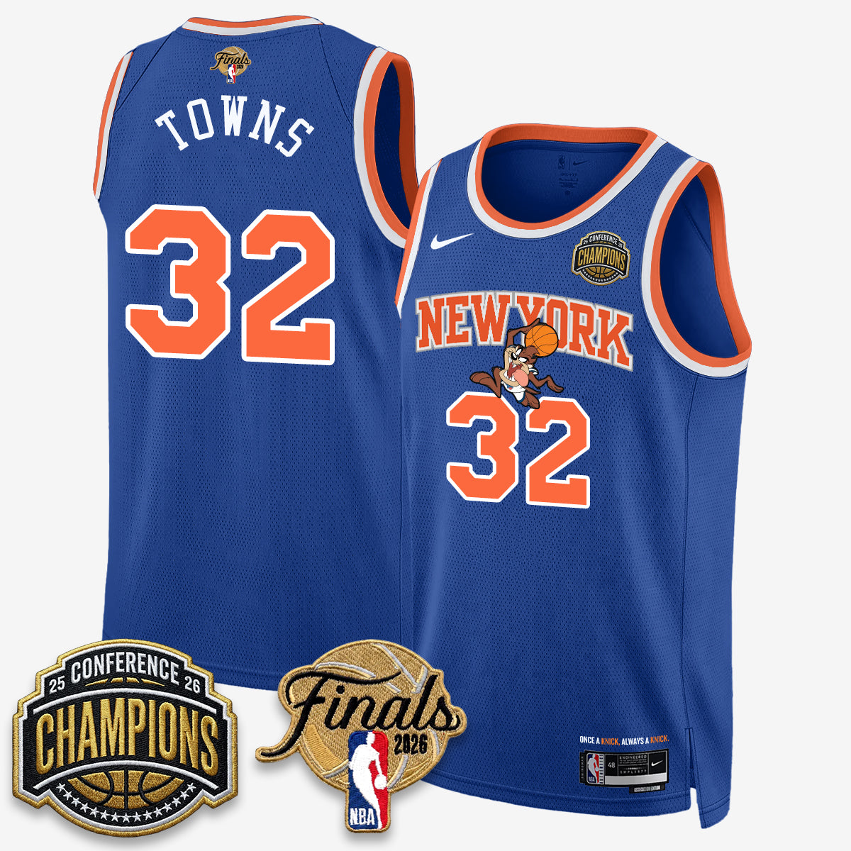NYK 2026 NBA Eastern Conference Champions x Taz Vapor Jersey - Stitched product image 11, provided for visual reference and