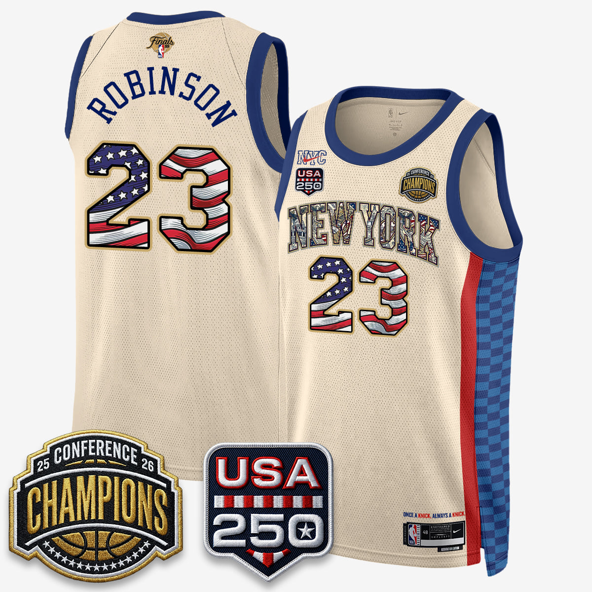 NYK 2026 NBA Eastern Conference Champions x Fourth of July Vapor Jersey - Stitched product image 26, provided for visual
