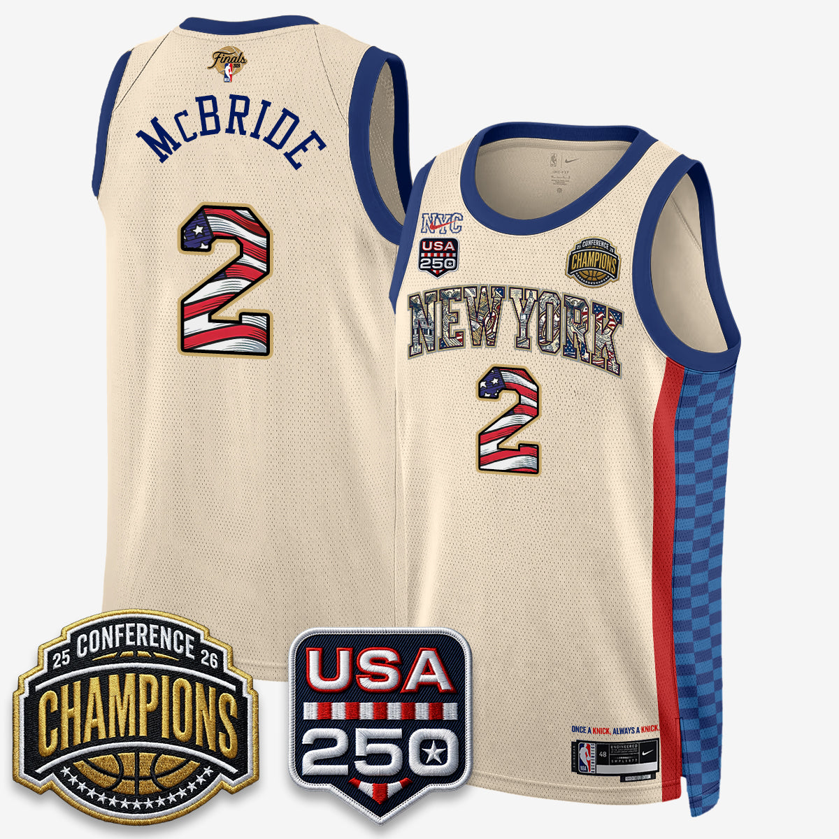 NYK 2026 NBA Eastern Conference Champions x Fourth of July Vapor Jersey - Stitched product image 27, provided for visual