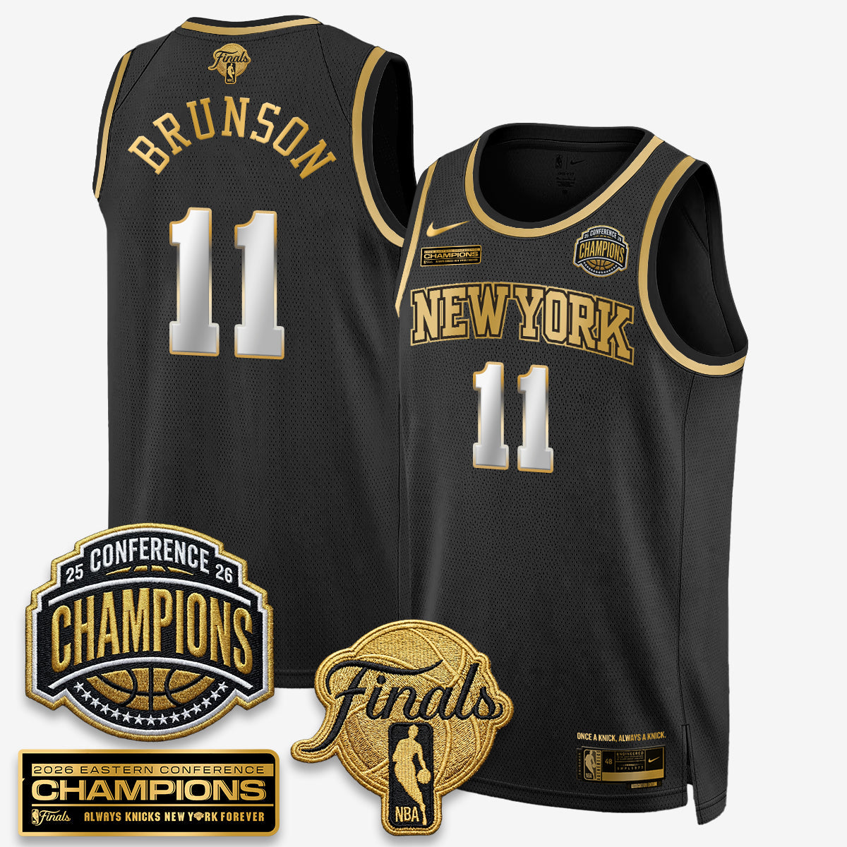 NYK 2026 NBA Eastern Conference Champions White Gold Edition Jersey - Stitched product image 19, provided for visual