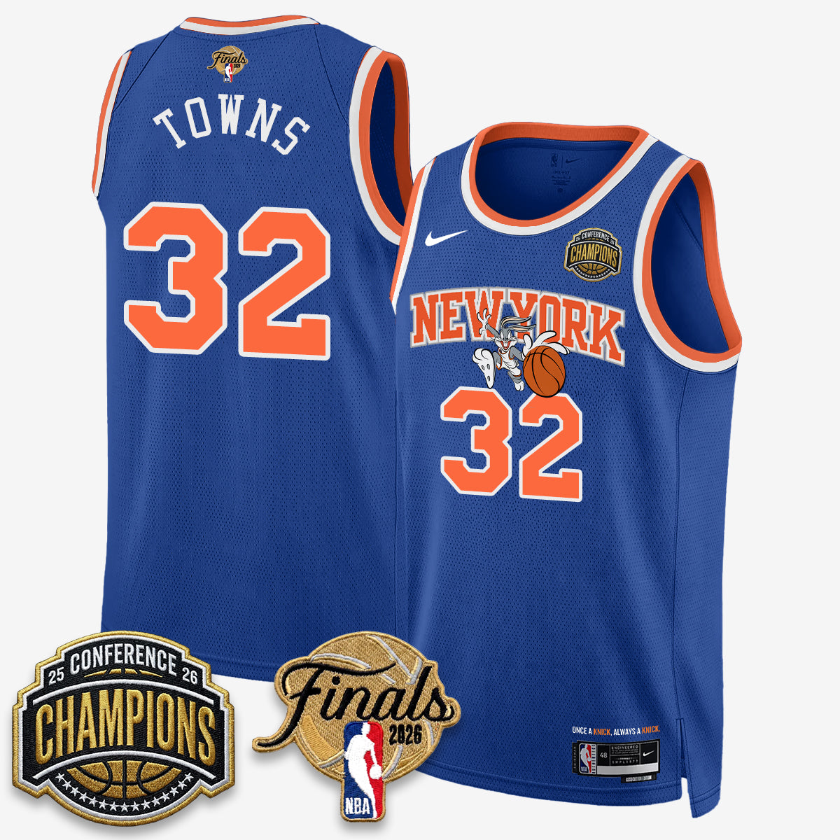 NYK 2026 NBA Eastern Conference Champions x Looney Tunes Vapor Jersey V2- Stitched product image 11, provided for visual
