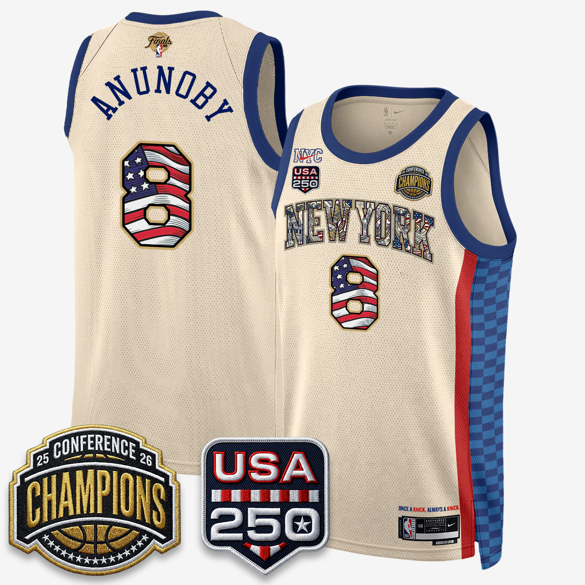 NYK 2026 NBA Eastern Conference Champions x Fourth of July Vapor Jersey - Stitched product image 23, provided for visual