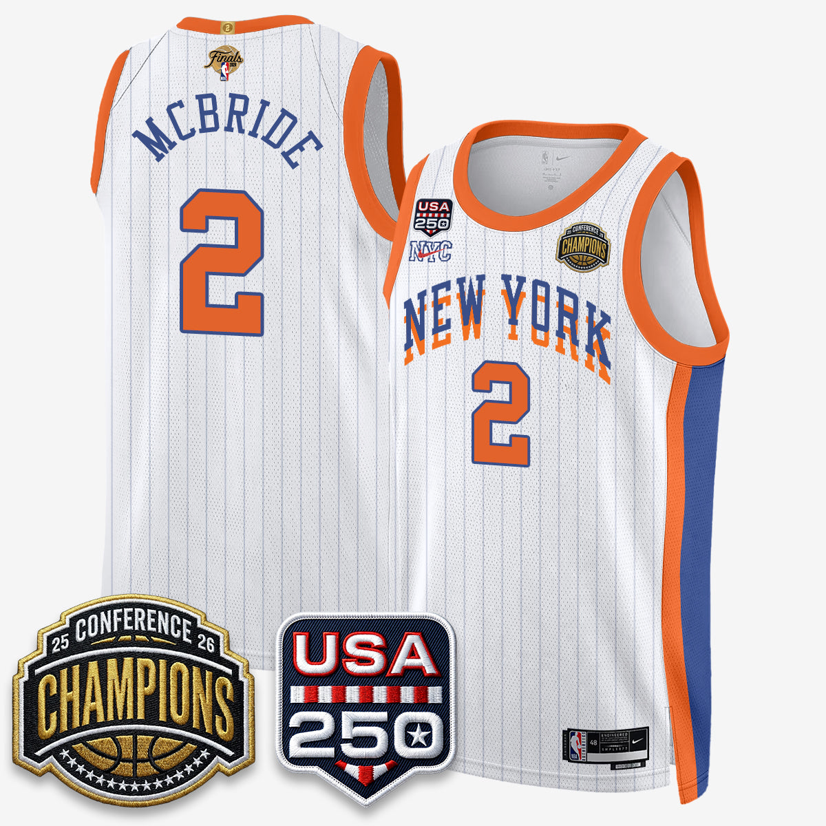 NYK 2026 NBA Eastern Conference Champions City Edition Jersey V2- Stitched product image 14, provided for visual reference