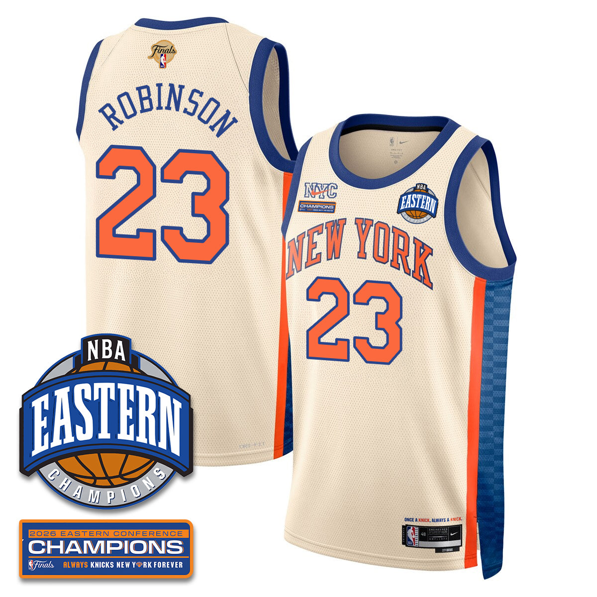 NYK 2026 NBA Eastern Conference Champions City Jersey - Stitched product image 12, provided for visual reference and product