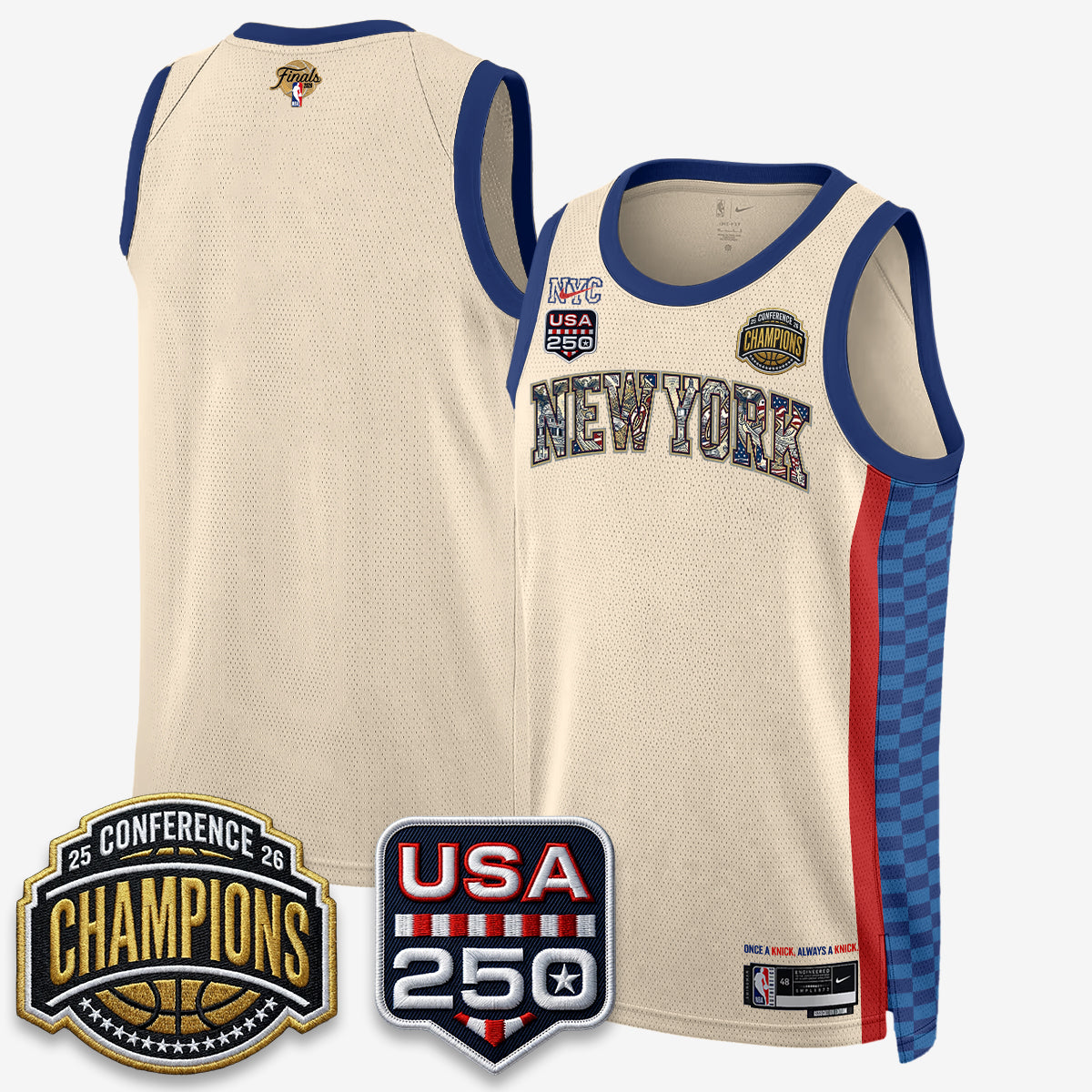 NYK 2026 NBA Eastern Conference Champions x Fourth of July Vapor Jersey - Stitched product image 29, provided for visual