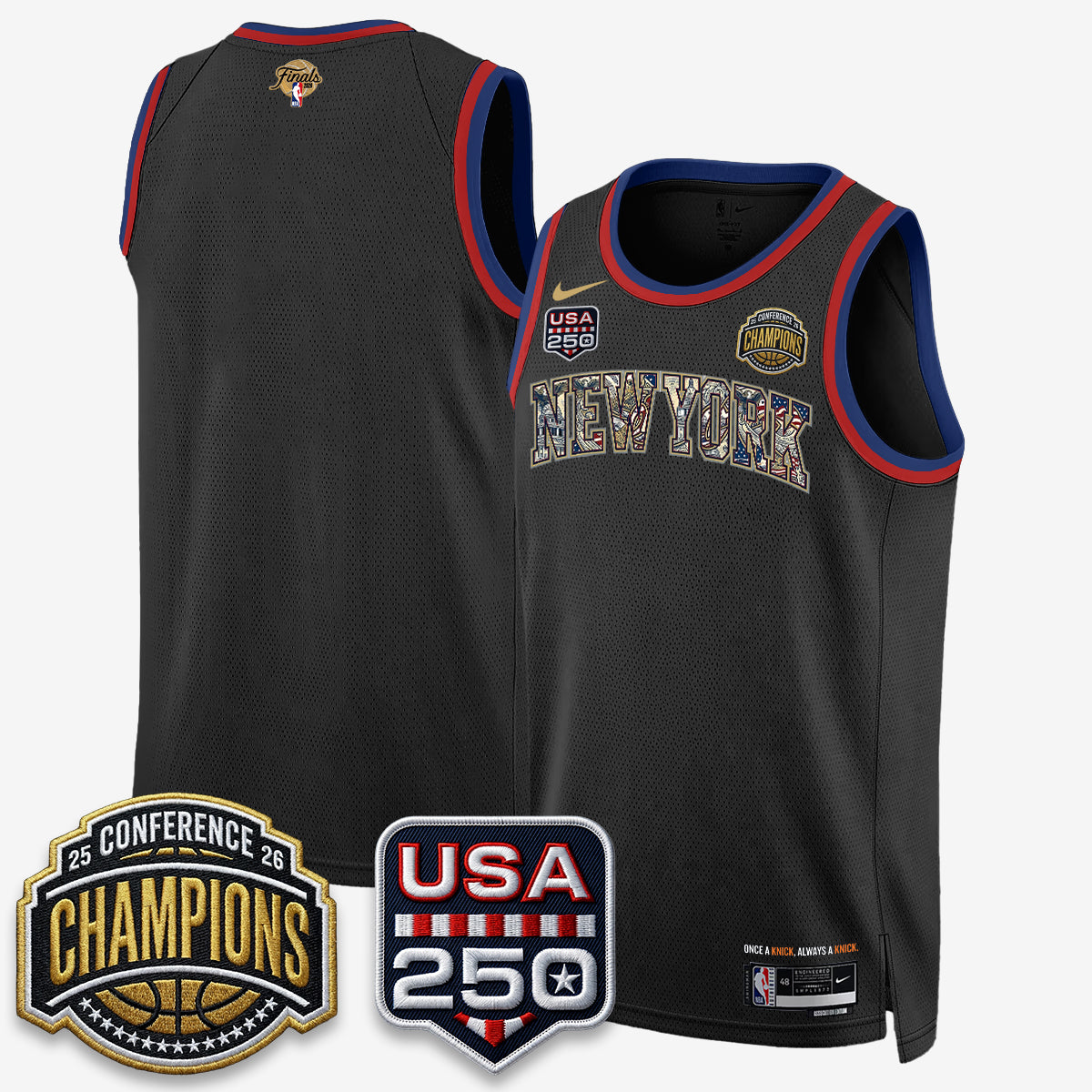 NYK 2026 NBA Eastern Conference Champions x Fourth of July Vapor Jersey - Stitched product image 19, provided for visual