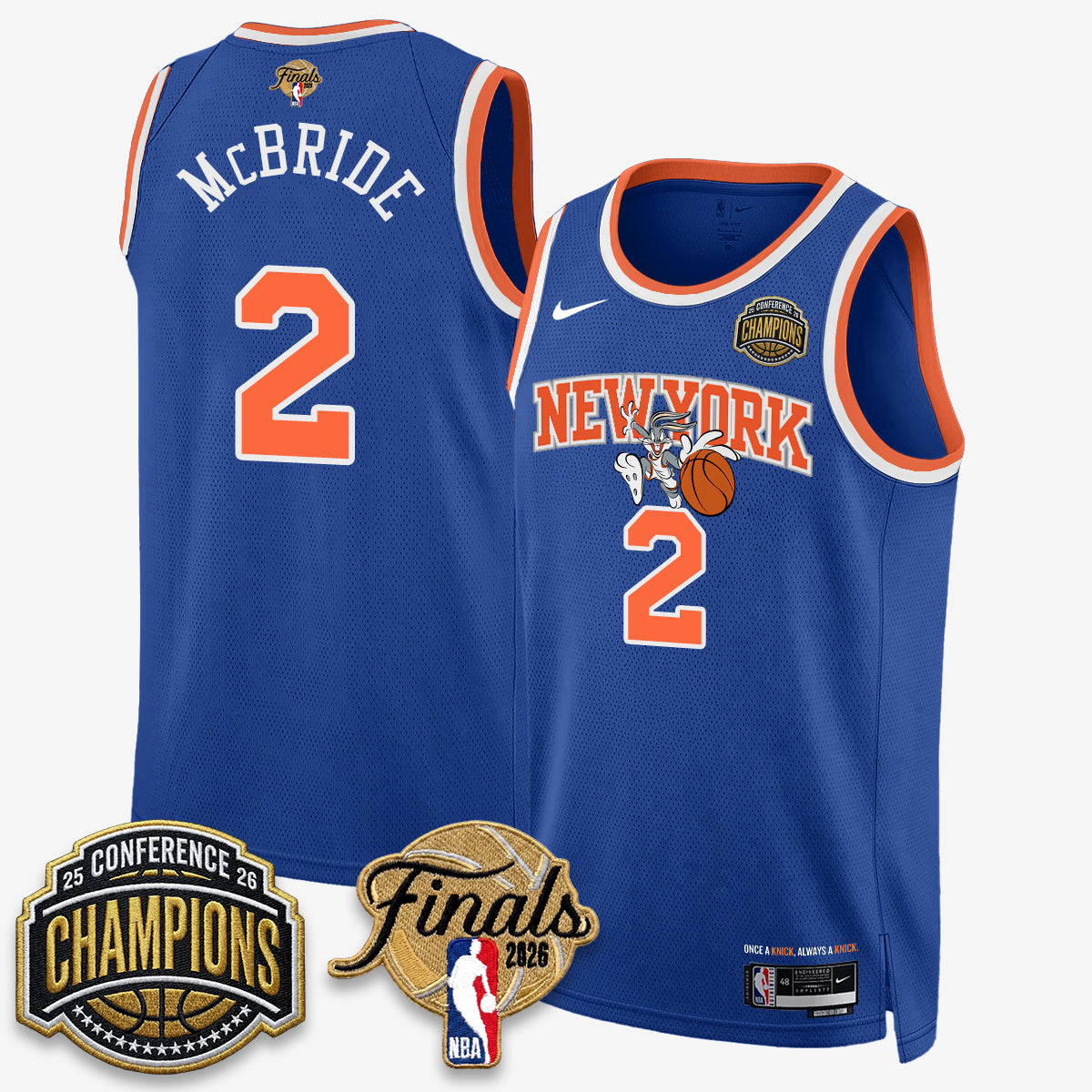 NYK 2026 NBA Eastern Conference Champions x Looney Tunes Vapor Jersey V2- Stitched product image 16, provided for visual