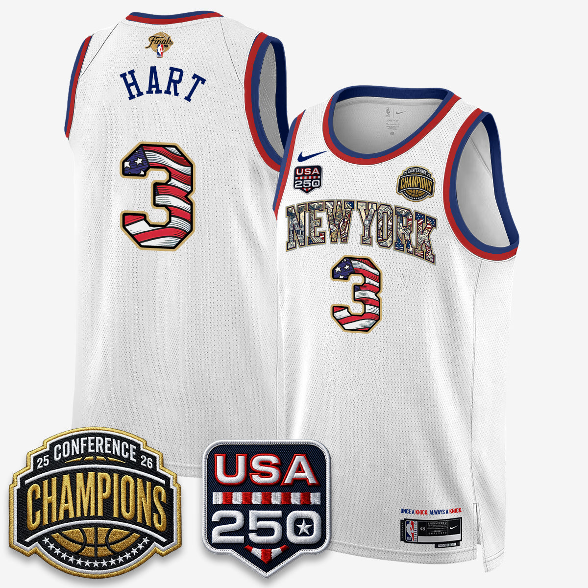 NYK 2026 NBA Eastern Conference Champions x Fourth of July Vapor Jersey - Stitched product image 5, provided for visual