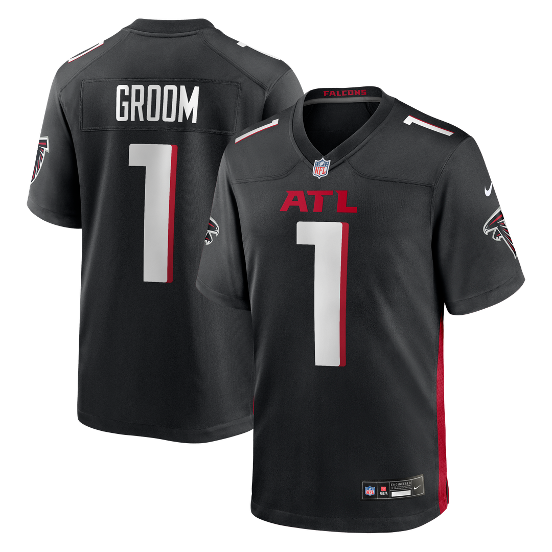 Atlanta Falcons Number 1 Groom Nike Black Game Jersey product image 1