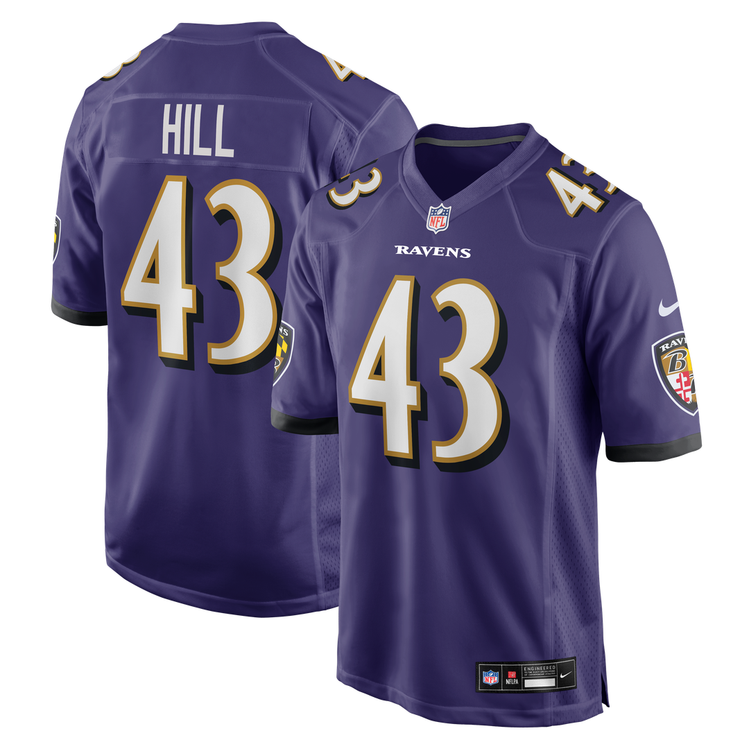 Baltimore Ravens Justice Hill Nike Purple Game Jersey product image 1