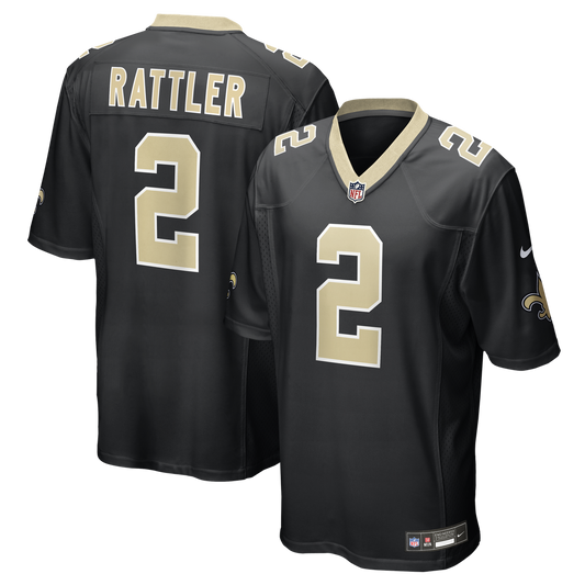 New Orleans Saints Spencer Rattler Nike Black Game Jersey product image 1