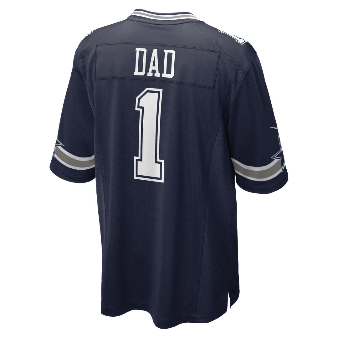 Dallas Cowboys Number 1 Dad Nike Navy Game Jersey product image 3