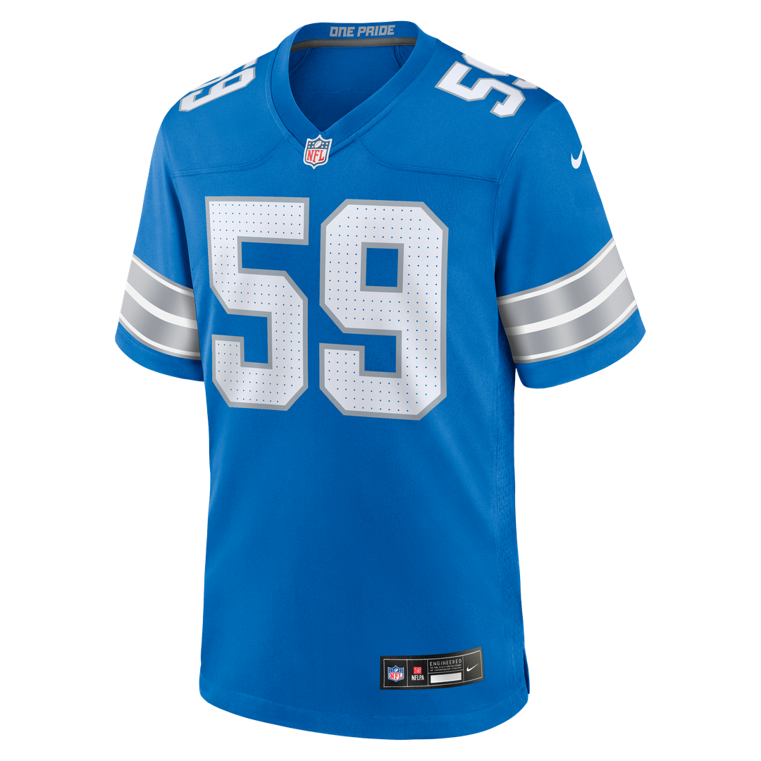 Detroit Lions Giovanni Manu Nike Blue Game Jersey product image 2