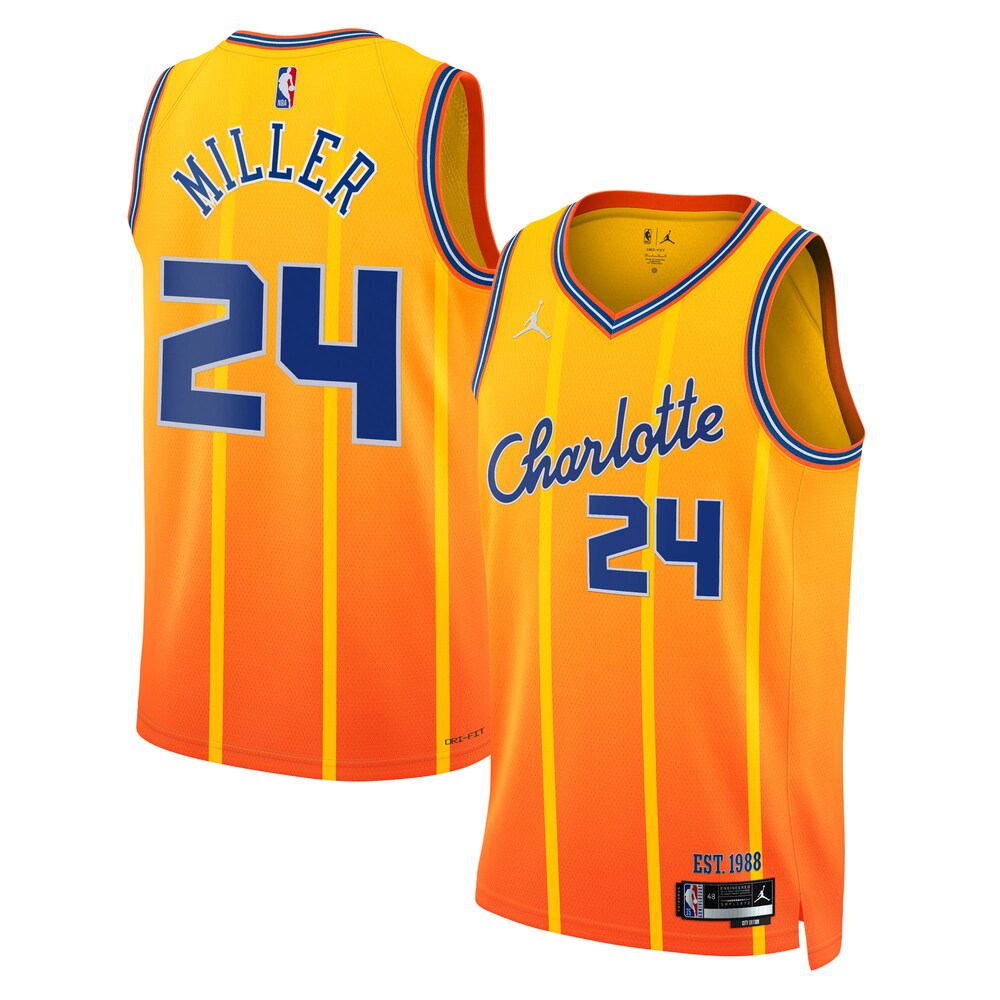 Charlotte Hornets Jordan Brand 202526 City Edition Swingman Jersey Gold Brandon Miller Unisex | RTJ13222 product image 1,