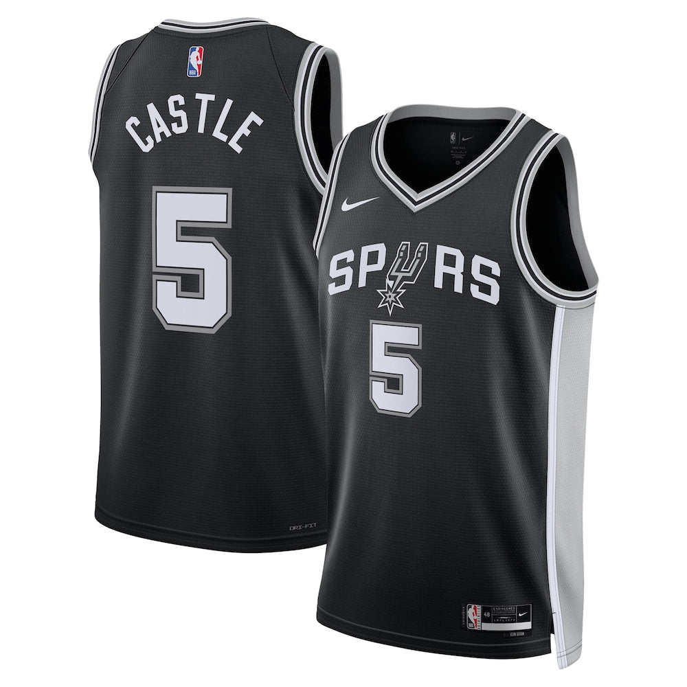 San Antonio Spurs Icon Swingman Jersey Black Stephon Castle Unisex | RTJ13166 product image 1, provided for visual reference
