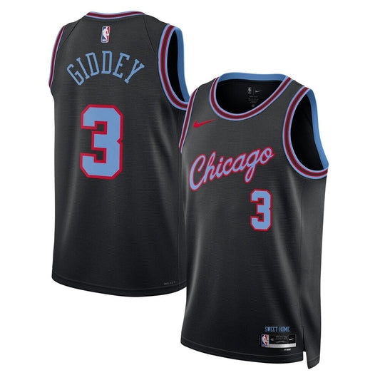 Chicago Bulls 202526 City Edition Swingman Jersey Black Josh Giddey Unisex | RTJ13138 product image 1, provided for visual