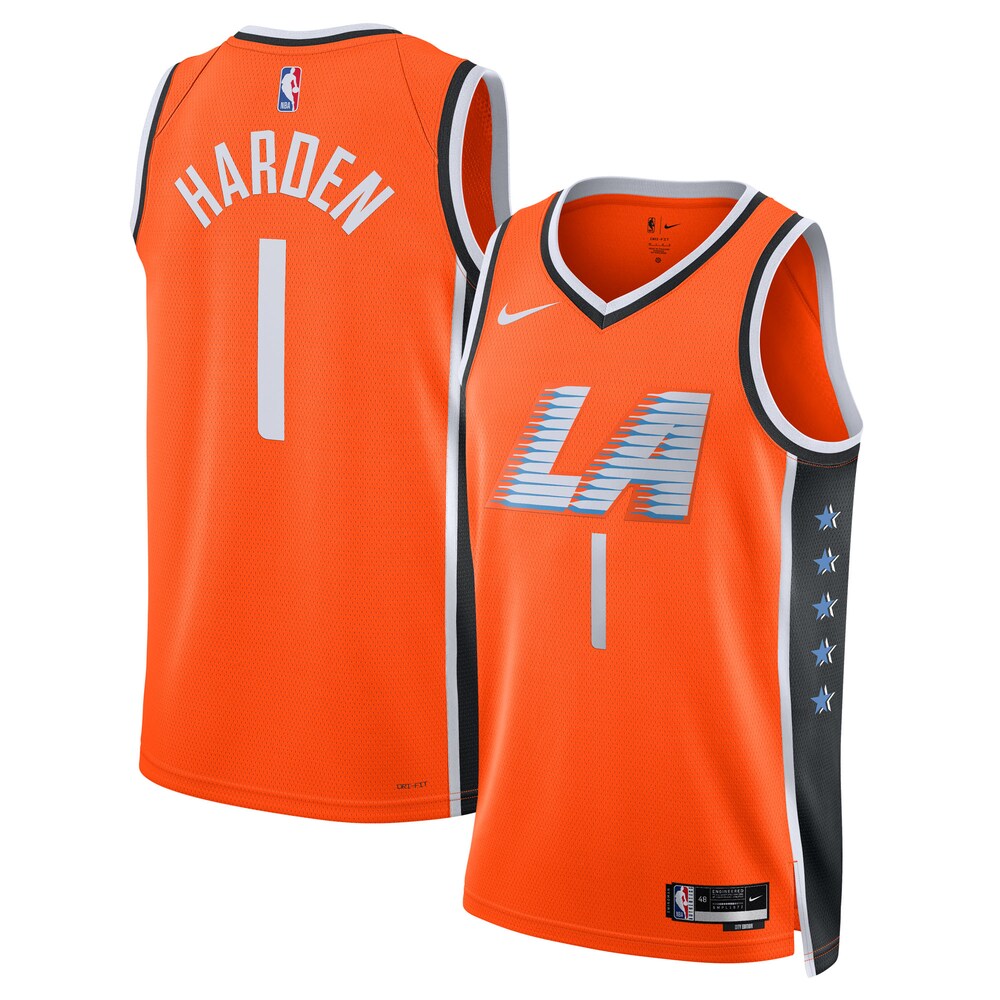 La Clippers 202526 City Edition Swingman Jersey Orange James Harden Unisex | RTJ13110 product image 1, provided for visual