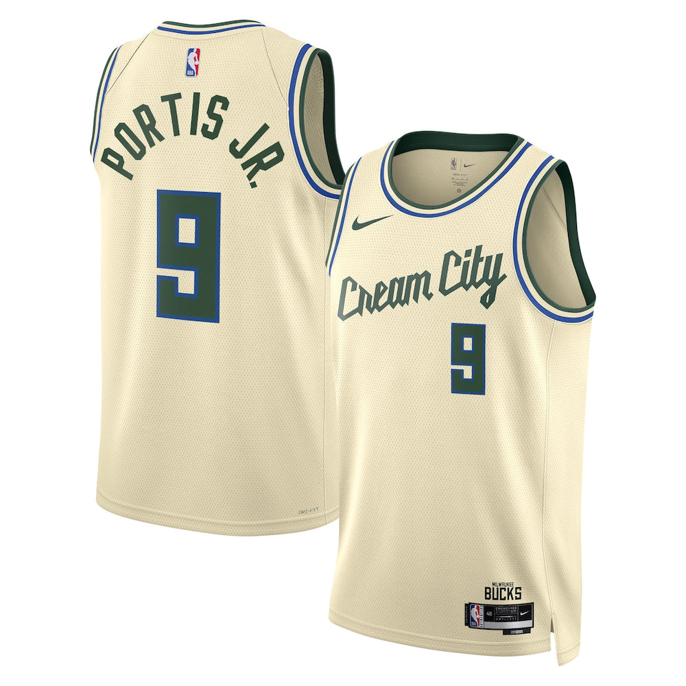 Milwaukee Bucks 202526 City Edition Swingman Jersey Cream Bobby Portis Unisex | RTJ13116 product image 1, provided for
