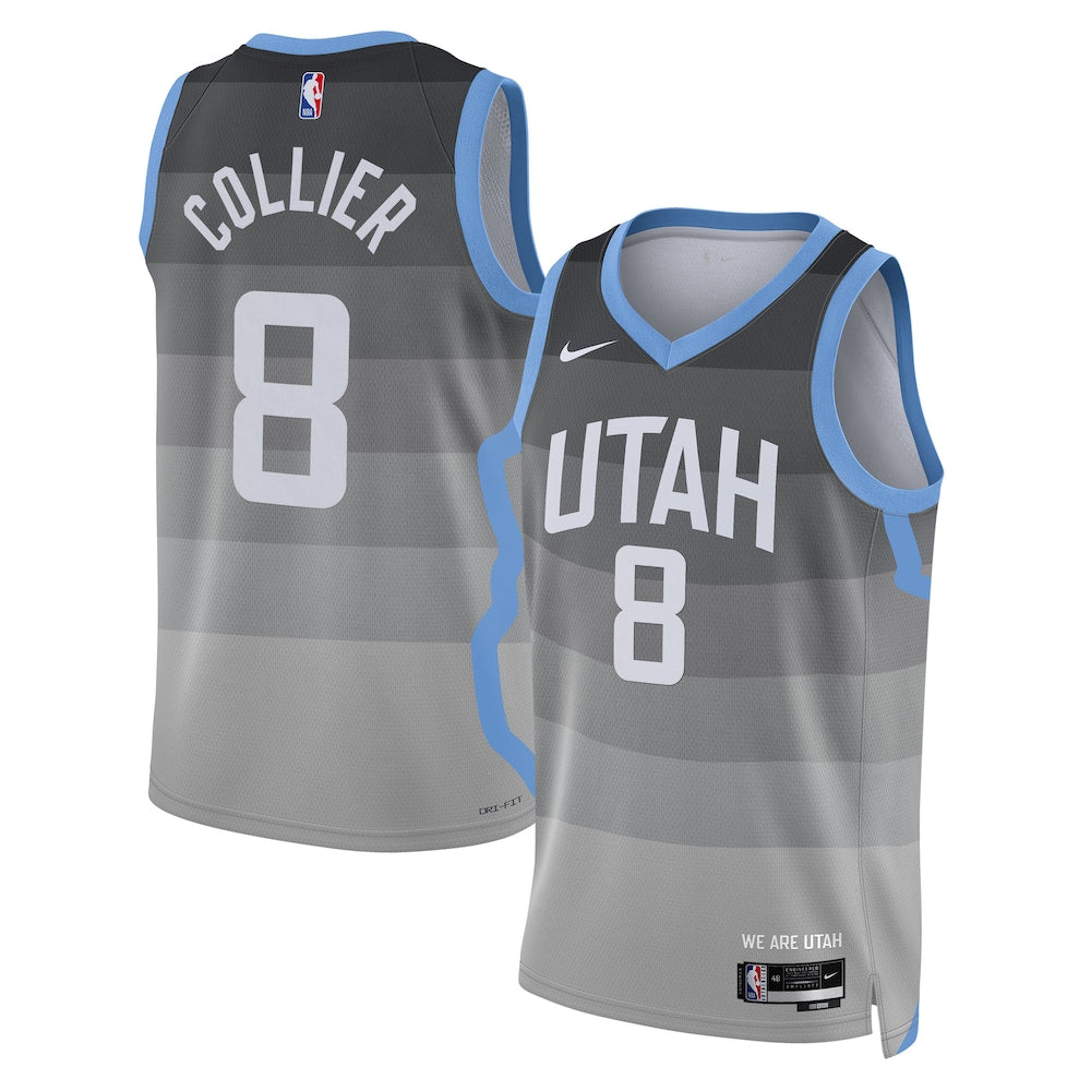 Utah Jazz 202526 City Edition Swingman Jersey Gray Isaiah Collier Unisex | RTJ13018 product image 1, provided for visual