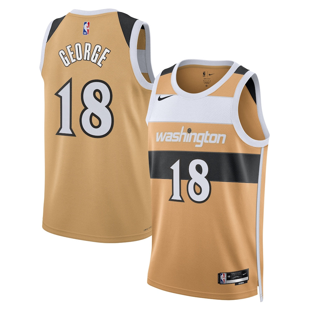 Washington Wizards 2025-26 City Edition Swingman Jersey Tan Kyshawn George Unisex | Stitched Jersey RTJS 12101 product image