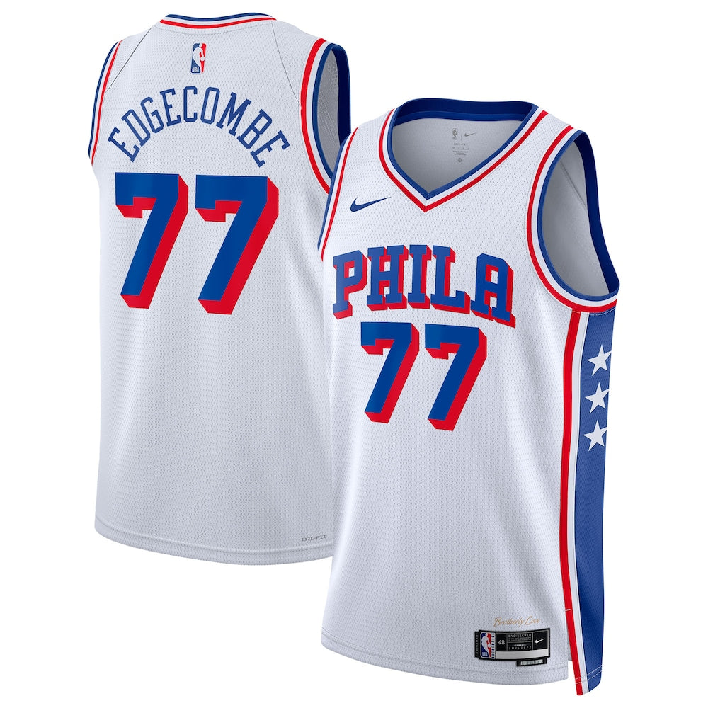 Philadelphia 76Ers Association Edition Swingman Jersey White Vj Edgecombe Unisex | Stitched Jersey RTJS 12056 product image