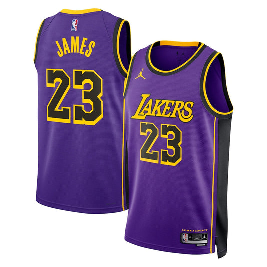 Los Angeles Lakers Jordan Statement Edition Swingman Jersey Purple Lebron James Unisex | Stitched Jersey RTJS 12020 product