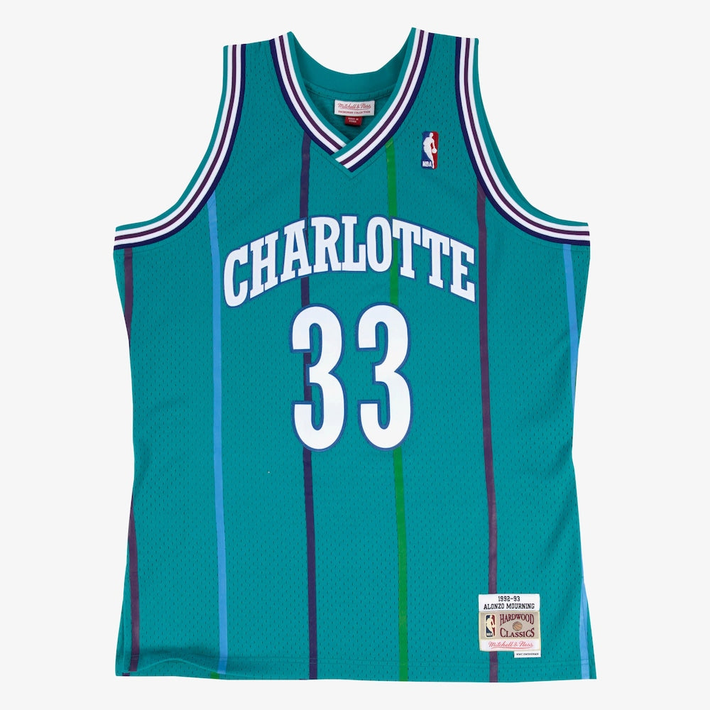 Charlotte Hornets Swingman Jersey Road Alonzo Mourning 1992 93 | Stitched Jersey RTJS 12006 product image 1, provided for