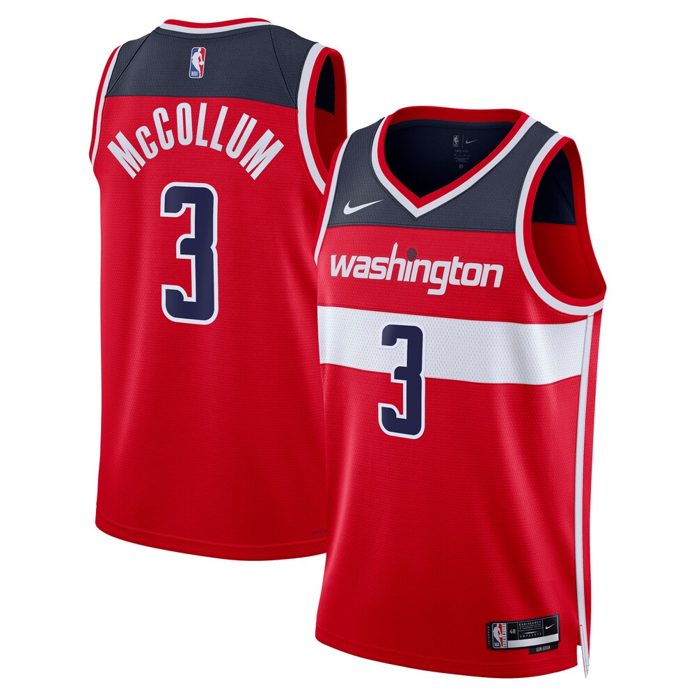 Washington Wizards Icon Edition Swingman Jersey Red Cj Mccollum Unisex | Stitched Jersey RTJS 11989 product image 1,