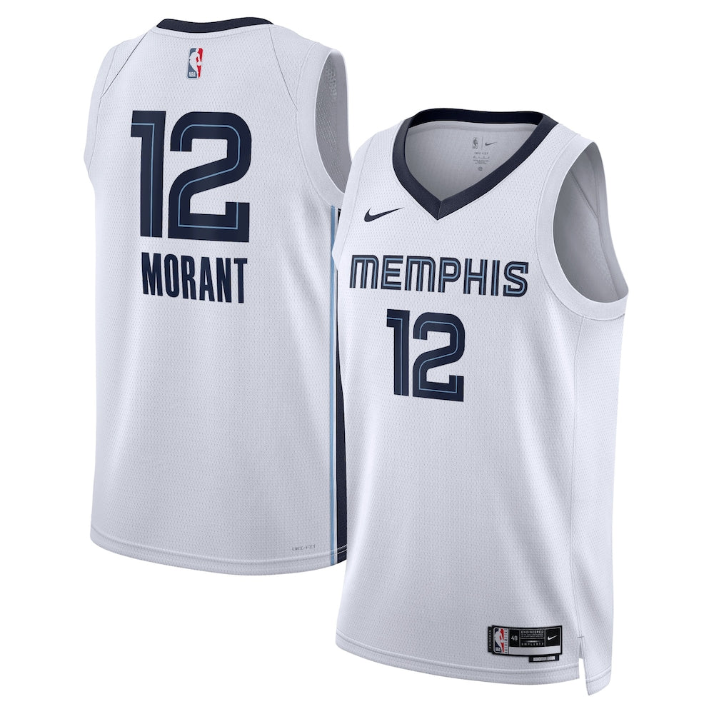 Memphis Grizzlies Association Edition Swingman Jersey White Ja Morant Unisex | Stitched Jersey RTJS 11988 product image 1,