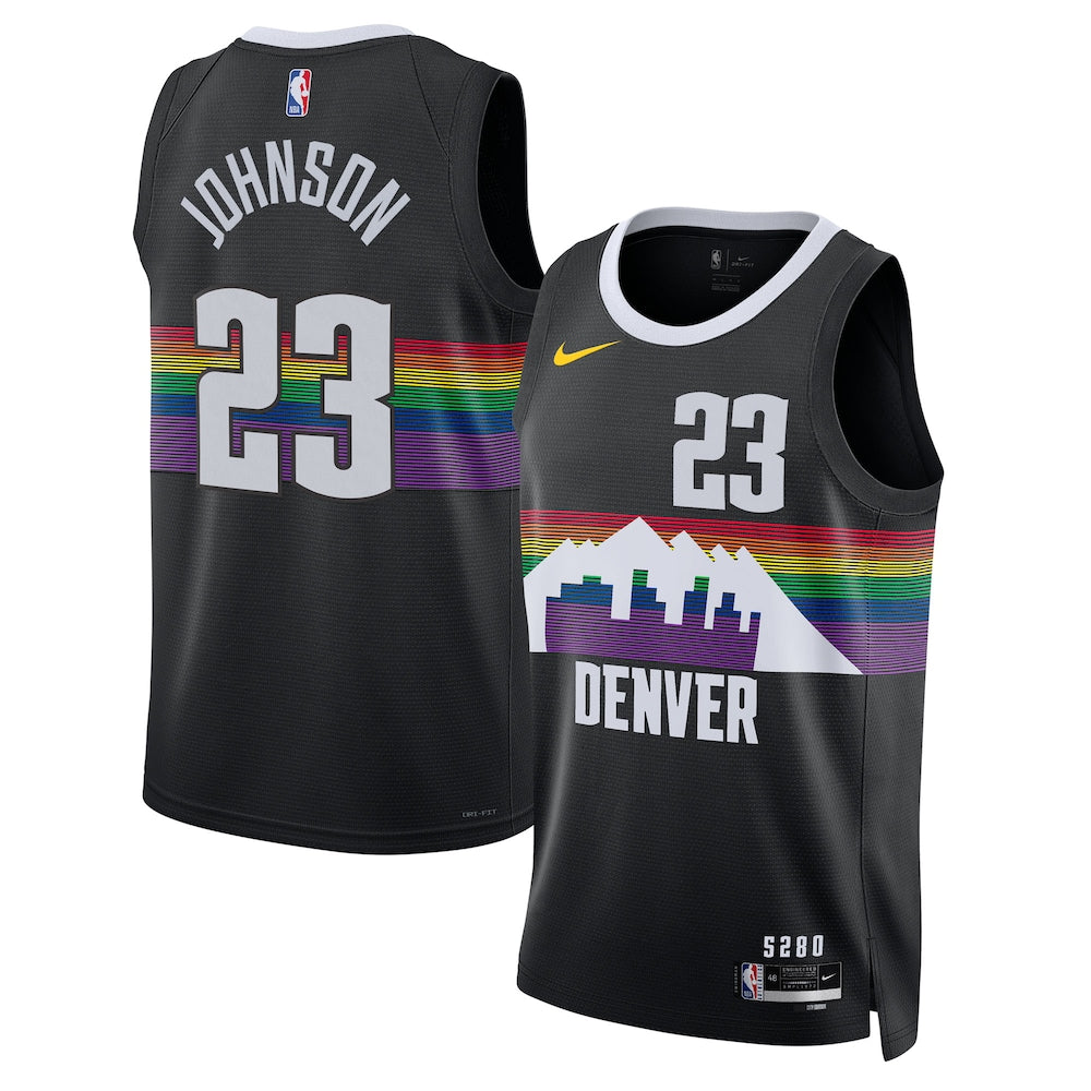 Denver Nuggets 2025-26 City Edition Swingman Jersey Black Cameron Johnson Unisex | Stitched Jersey RTJS 11970 product image