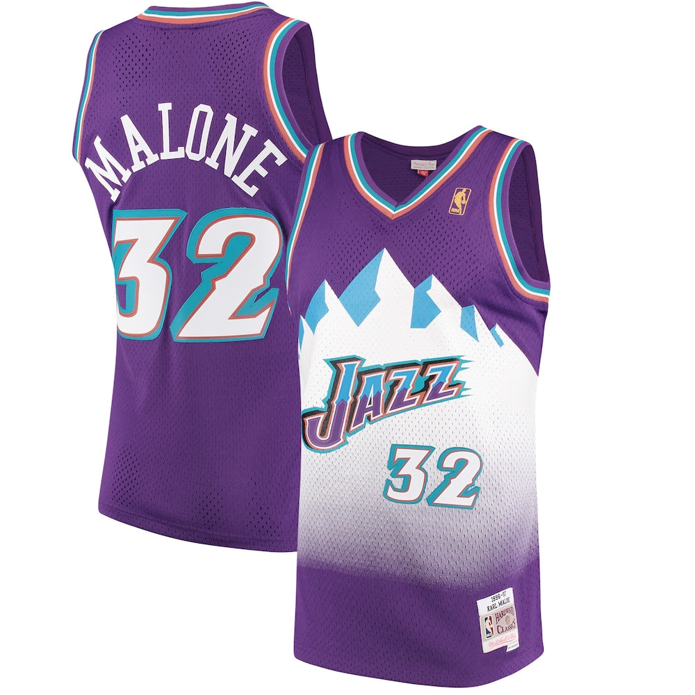Karl Malone Purple Utah Jazz 1996 97 Hardwood Classics Swingman Jersey | Stitched Jersey RTJS 11955 product image 1,