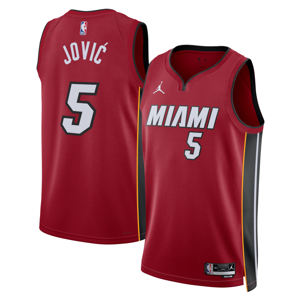 Miami Heat Jordan Brand Statement Edition Swingman Jersey Red Nikola Jovi Unisex | Stitched Jersey RTJS 11923 product image