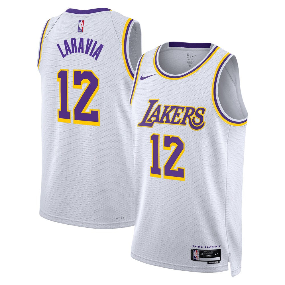 Los Angeles Lakers Association Edition Swingman Jersey White Jake Laravia Unisex | Stitched Jersey RTJS 11914 product image