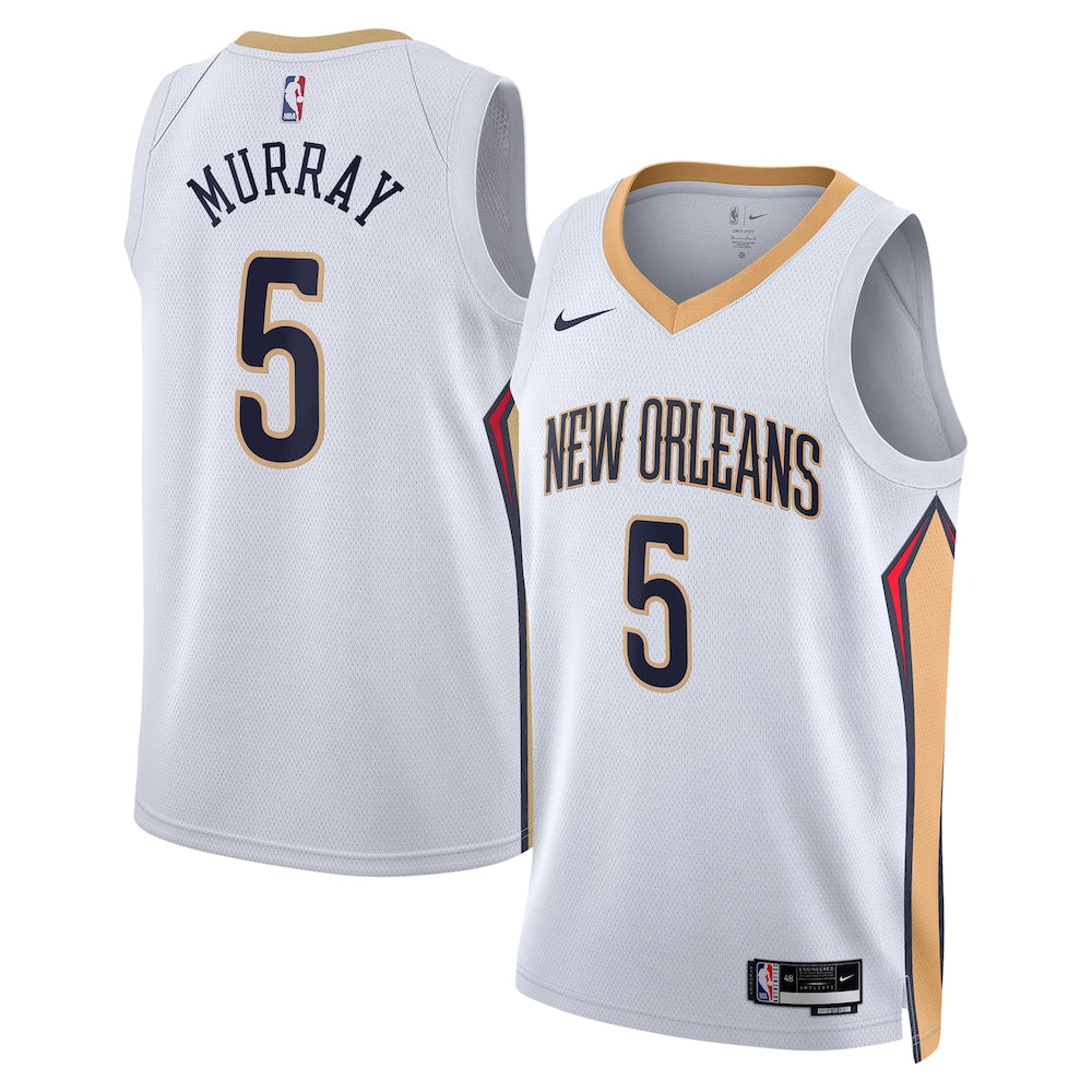 New Orleans Pelicans Association Edition Swingman Jersey White Dejounte Murray Unisex | Stitched Jersey RTJS 11905 product