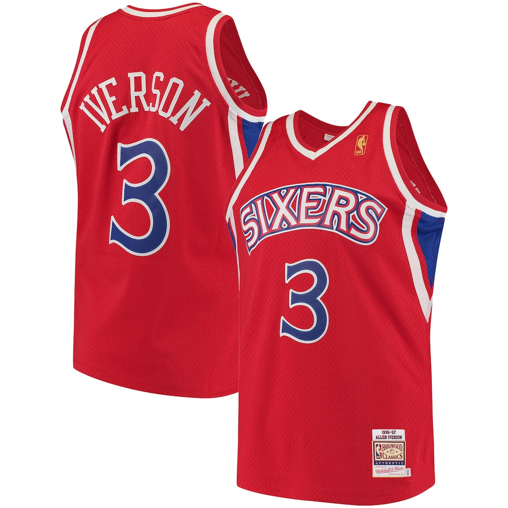 Allen Iverson Red Philadelphia 76Ers Hardwood Classics Jersey | Stitched Jersey RTJS 11884 product image 1, provided for