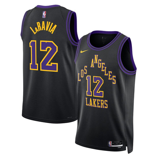 Los Angeles Lakers 2025-26 City Edition Swingman Jersey Black Jake Laravia Unisex | Stitched Jersey RTJS 11867 product image
