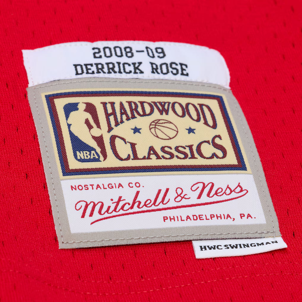 Chicago Bulls Derrick Rose Mitchell & Ness Red 2008 Hardwood Classics Swingman Jersey for Men product image 6, provided for