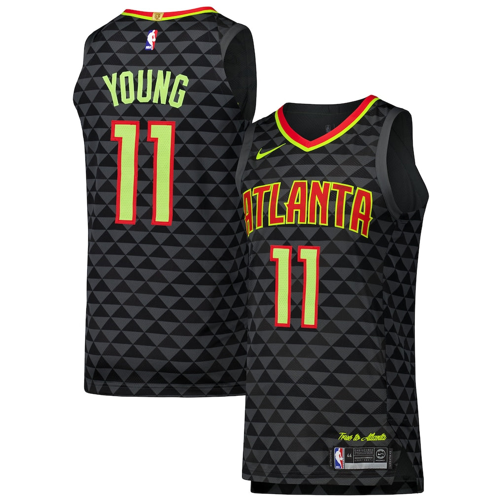 Trae Young Atlanta Hawks Jersey - Icon Edition - Black product image 1, provided for visual reference and product detail