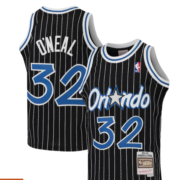 Orlando Magic Shaquille O'Neal Black 1994-95 Hardwood Classics Swingman Jersey product image 1, provided for visual