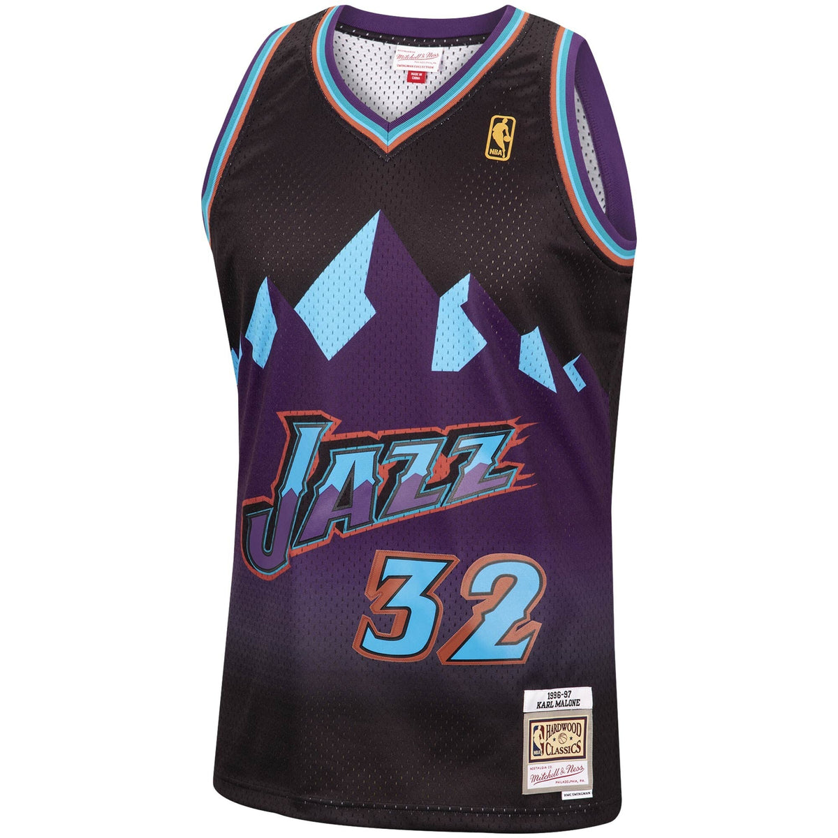 Mitchell & Ness Karl Malone Black Utah Jazz 1996-97 Hardwood Classics Reload Swingman Jersey for Men product image 2,
