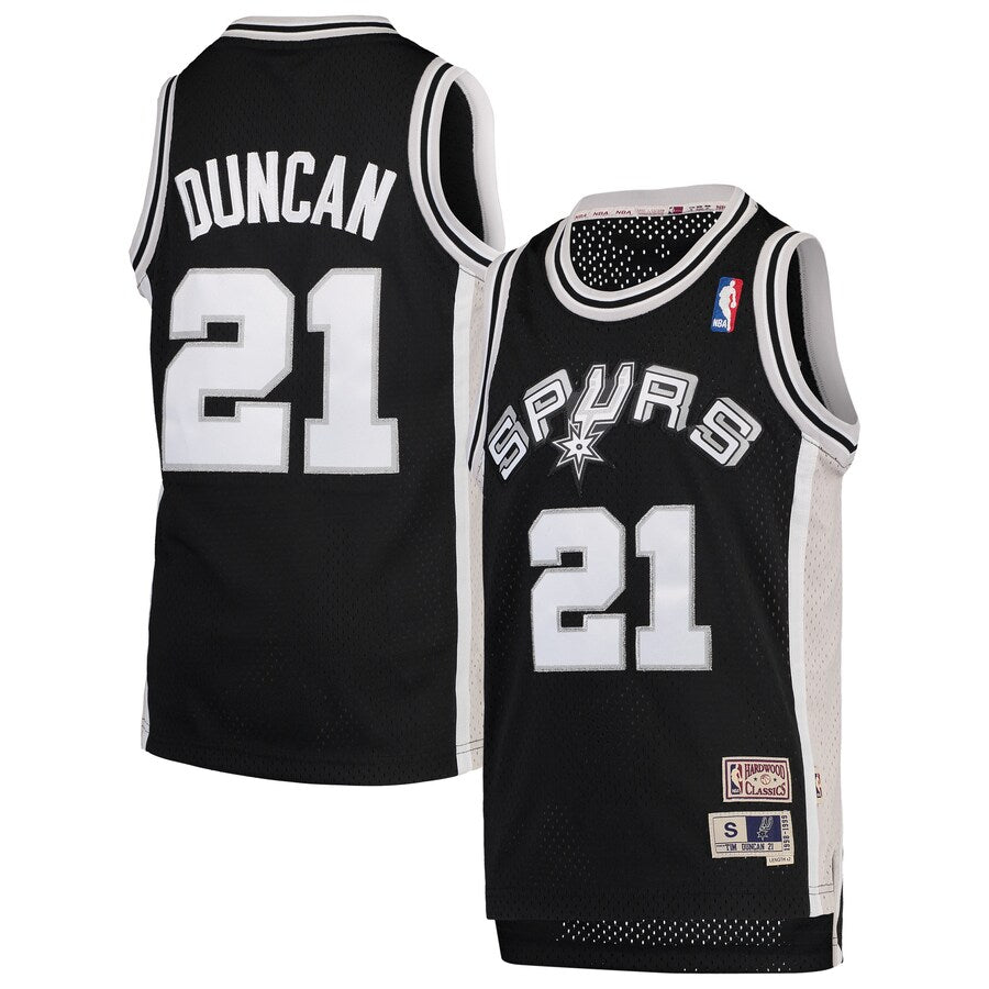 San Antonio Spurs Tim Duncan Black 1998-99 Hardwood Classics Swingman Jersey product image 1, provided for visual reference