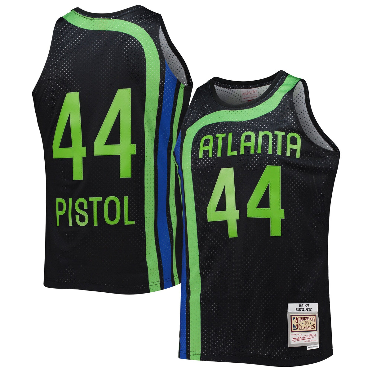 Atlanta Hawks Pete Maravich Mitchell & Ness Black 1971-72 Hardwood Classics Reload 2.0 Swingman Jersey for Men product image
