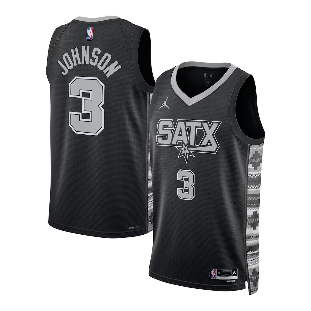 Keldon Johnson San Antonio Spurs Unisex Swingman Jersey - Statement Edition - Black product image 1, provided for visual