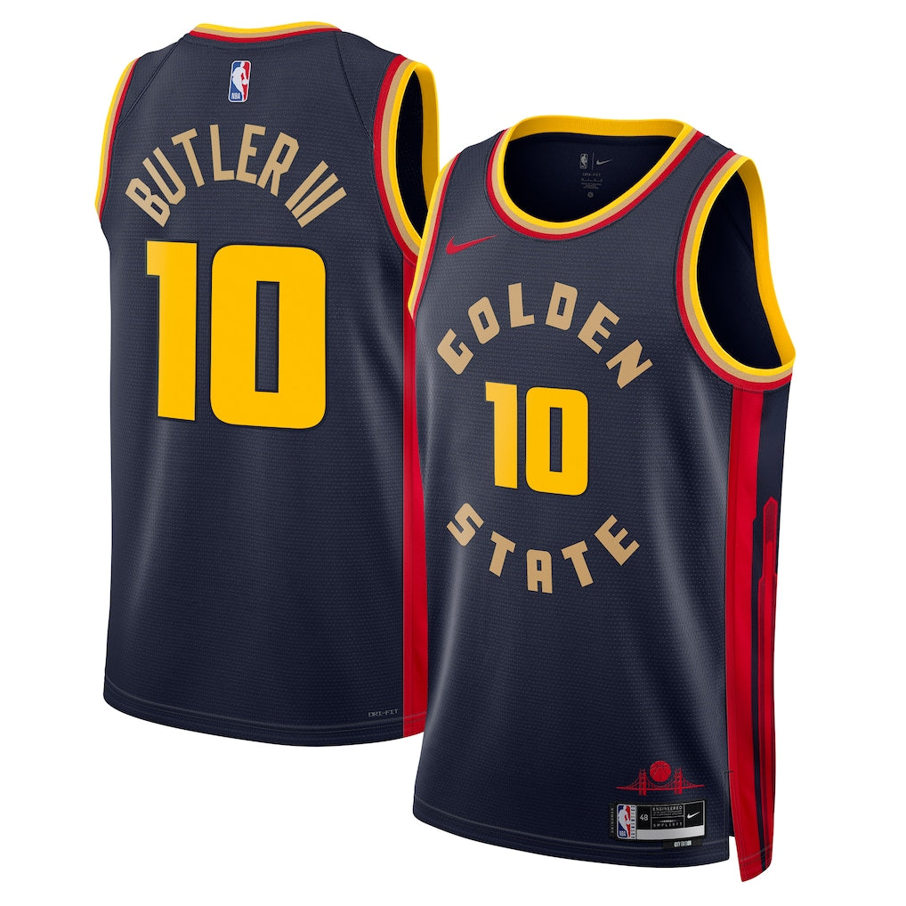Jimmy Butler Golden State Warriors Unisex Swingman Jersey - City Edition - Navy product image 1, provided for visual